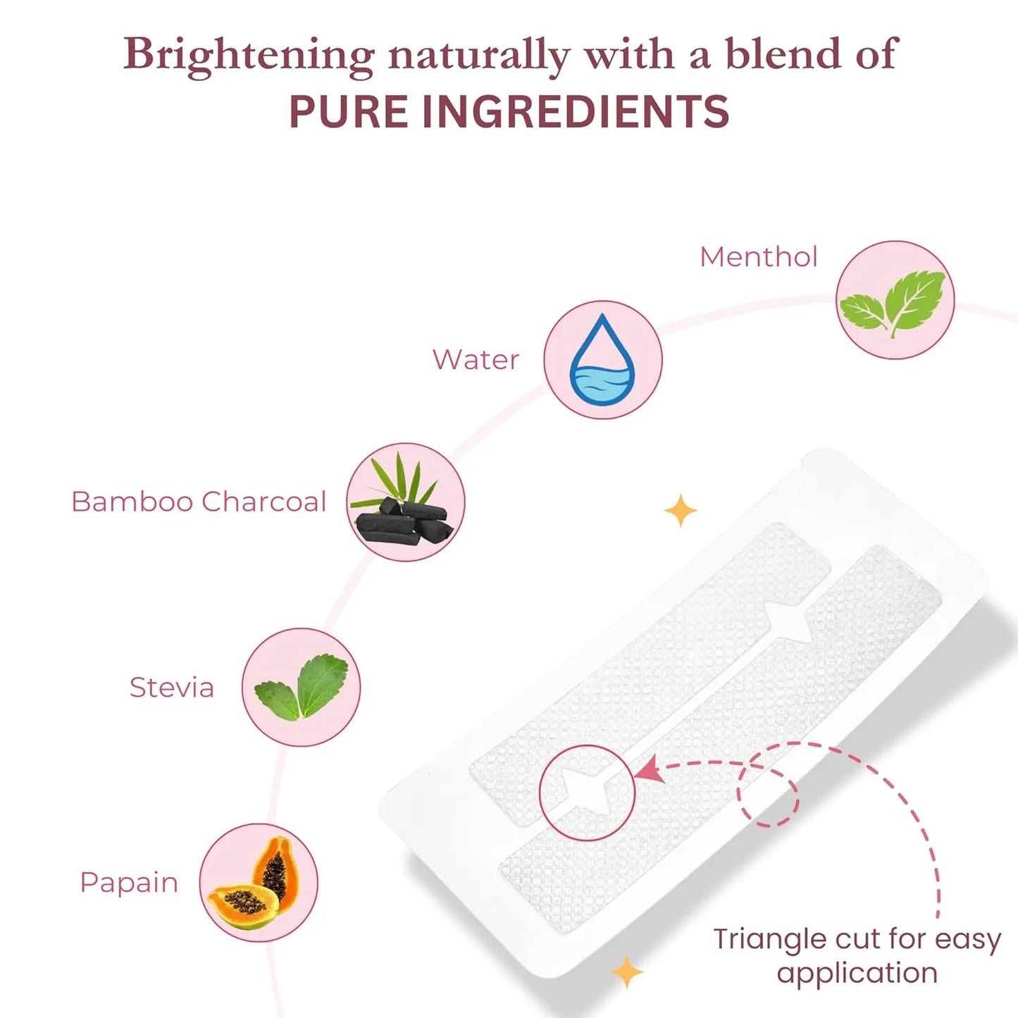 Natural Teeth Whitening Strips, Safe Professional, Peroxide Free, Anti-Slip Firm Material, Cherry Flavour