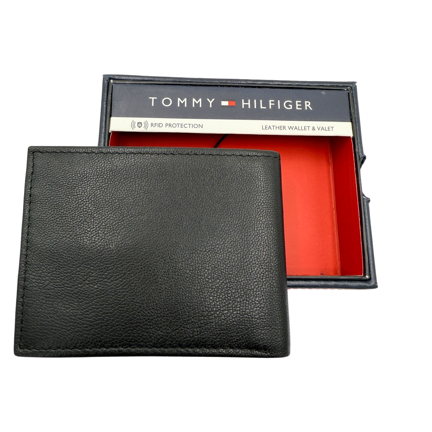 Tommy Hilfiger Bifold Wallet for Men Black Leather Wallet