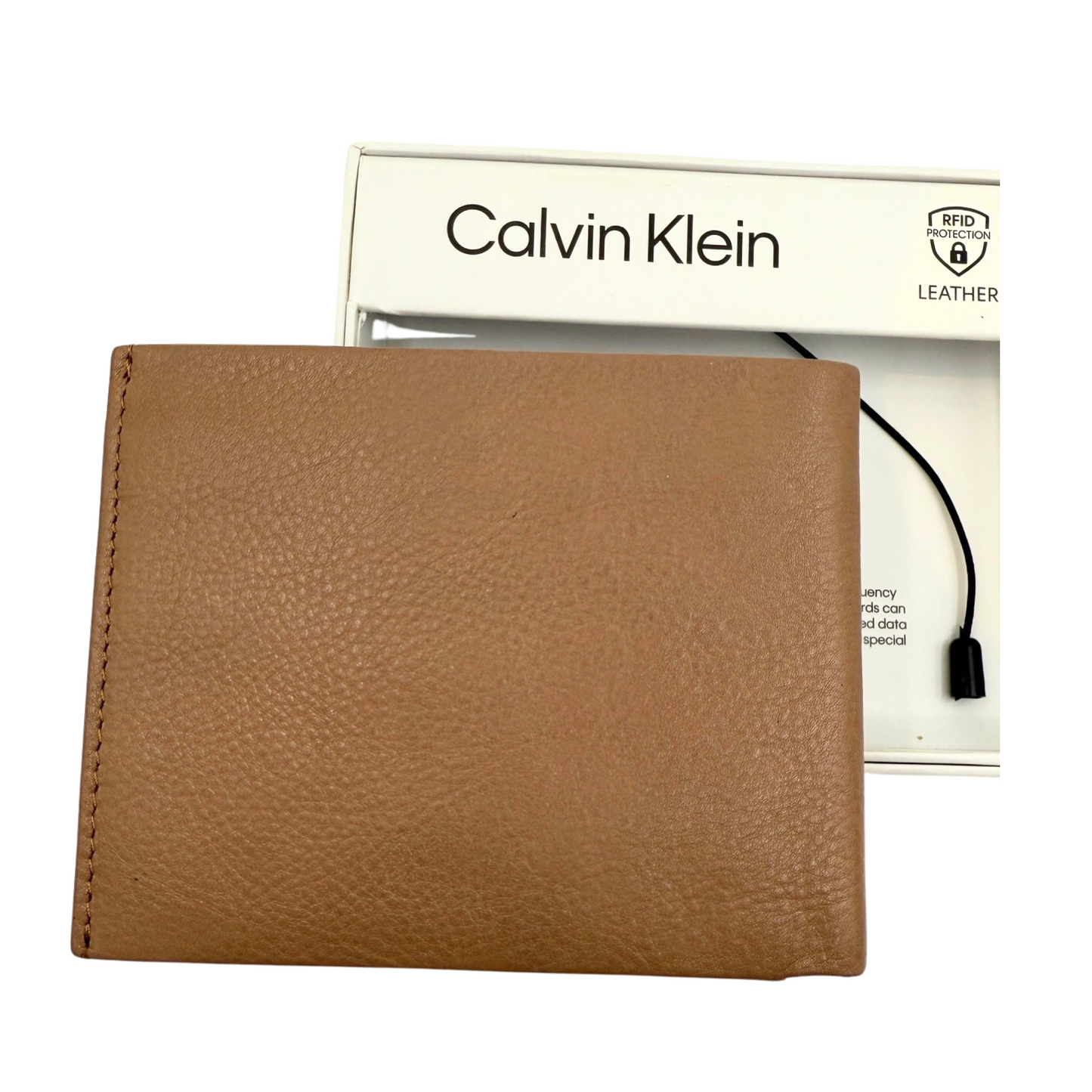 Calvin Klein Bifold Wallet for Men - Light Brown/ Tan - RFID Protection