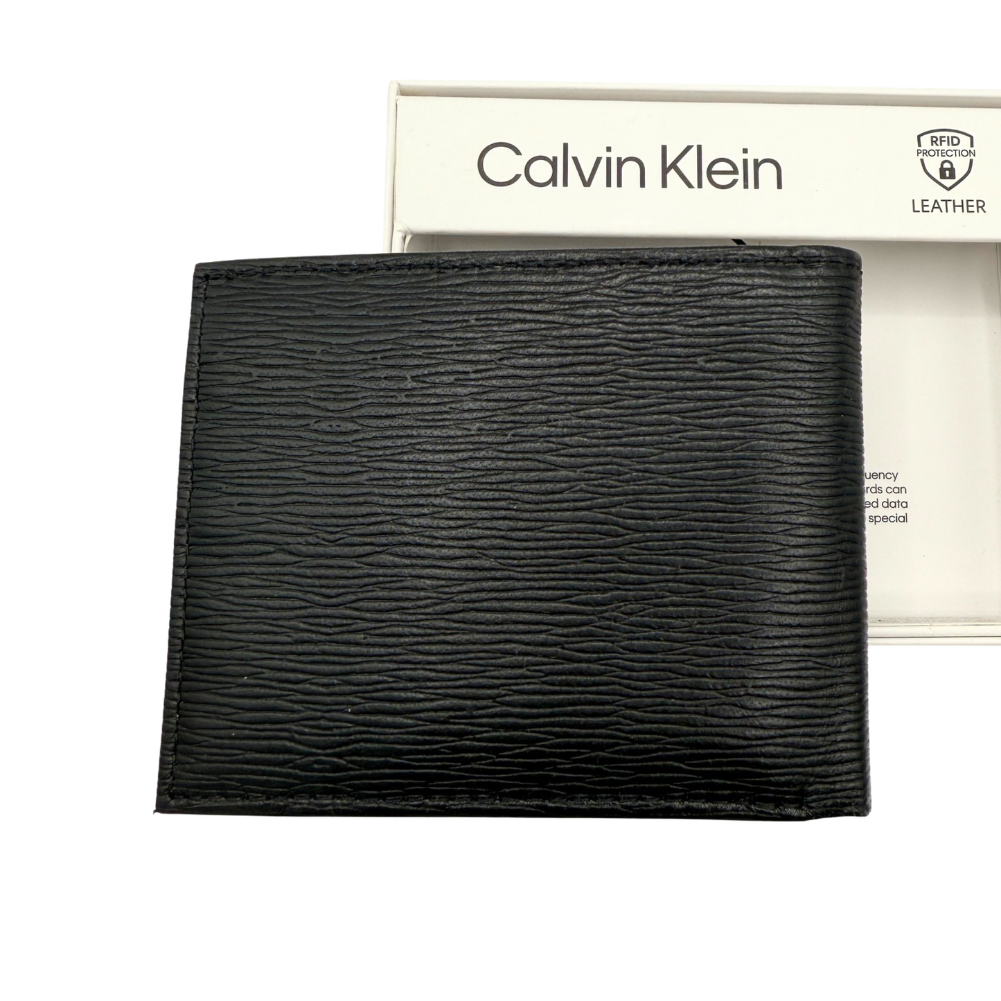 Calvin Klein Bifold Wallet For Men - Black Colour Pattern - RFID Protection RRP £70