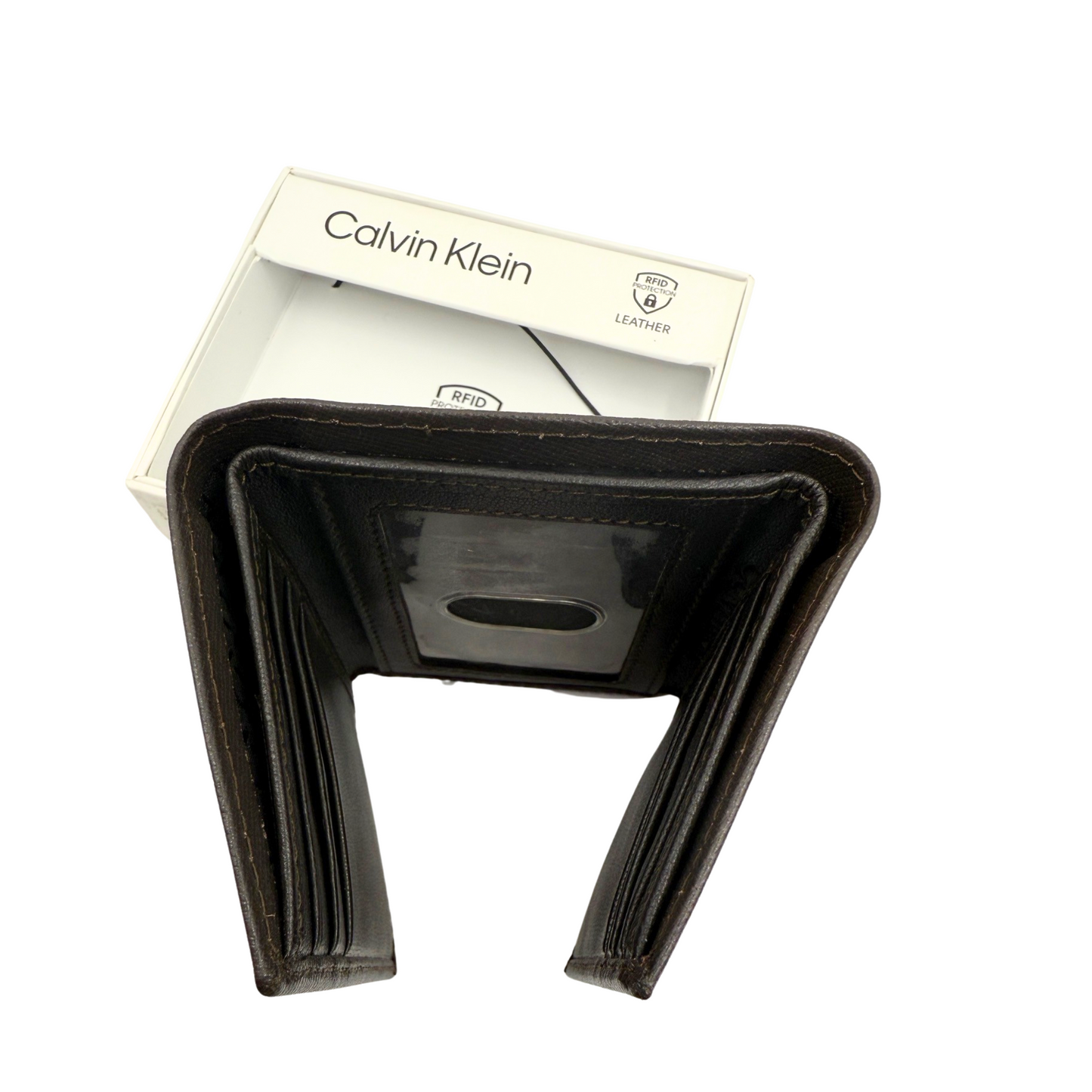 Calvin Klein Trifold Wallet for Men Women - Brown - RFID Protection