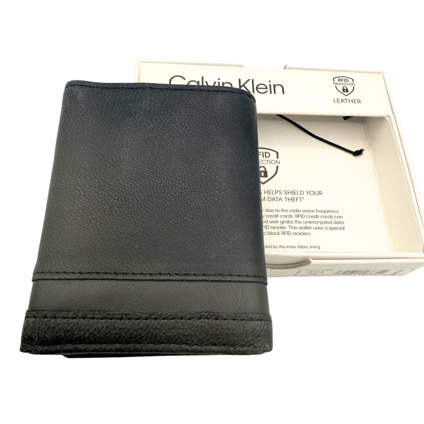 Calvin Klein Trifold Wallet for Men Women - Black - RFID Protection