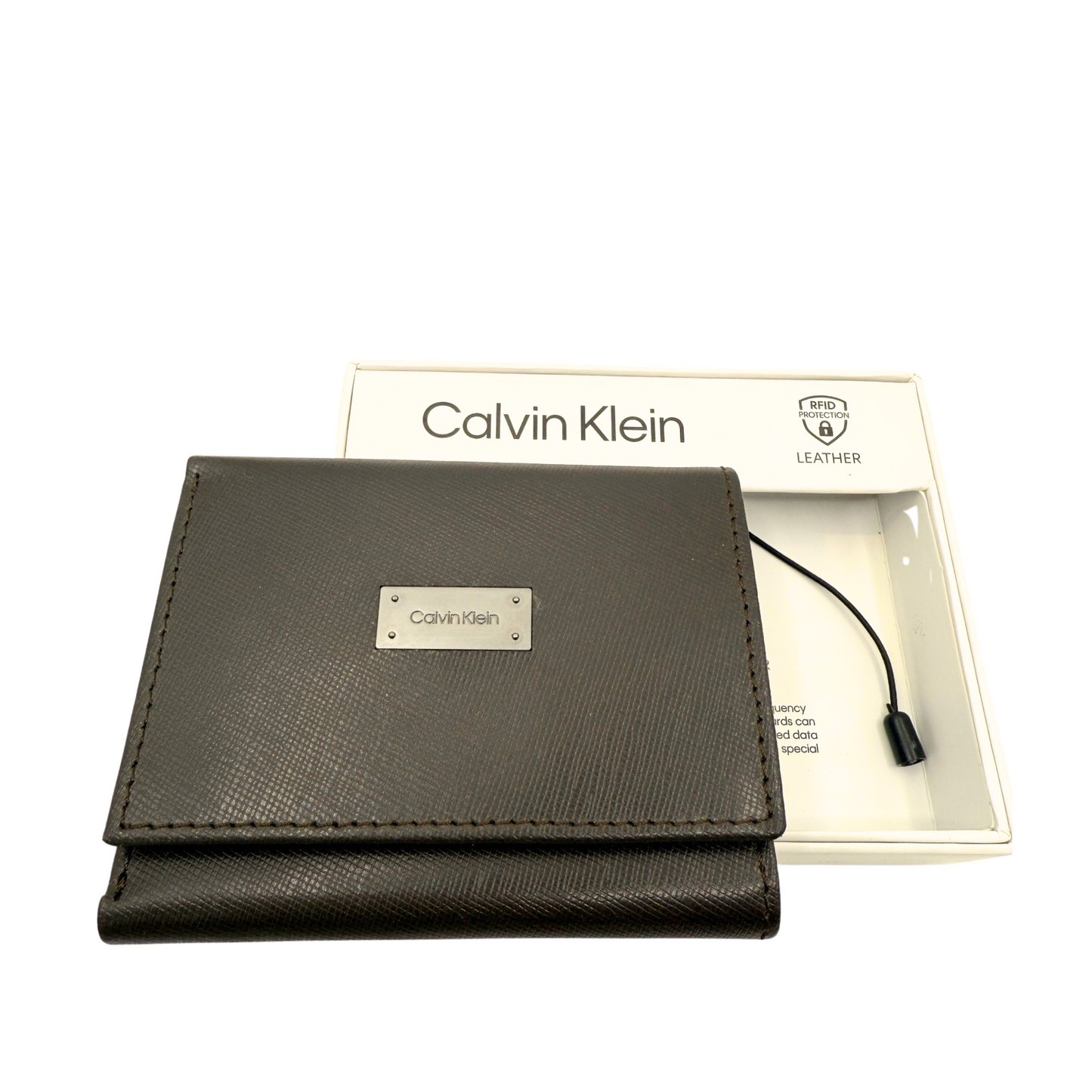 Calvin Klein Trifold Wallet for Men Women - Brown - RFID Protection