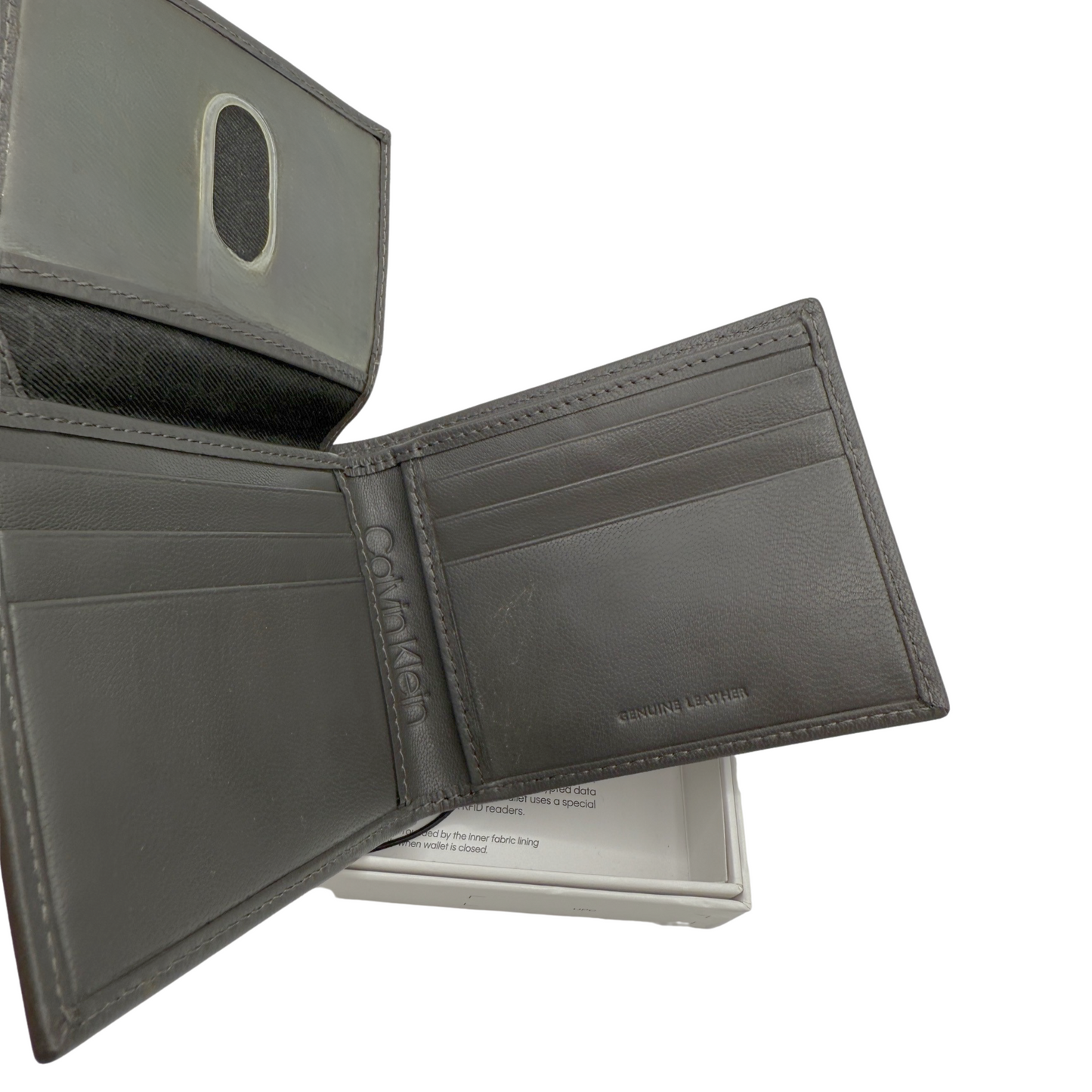 Calvin Klein Wallet for Men - Grey - RFID Protection - Leather