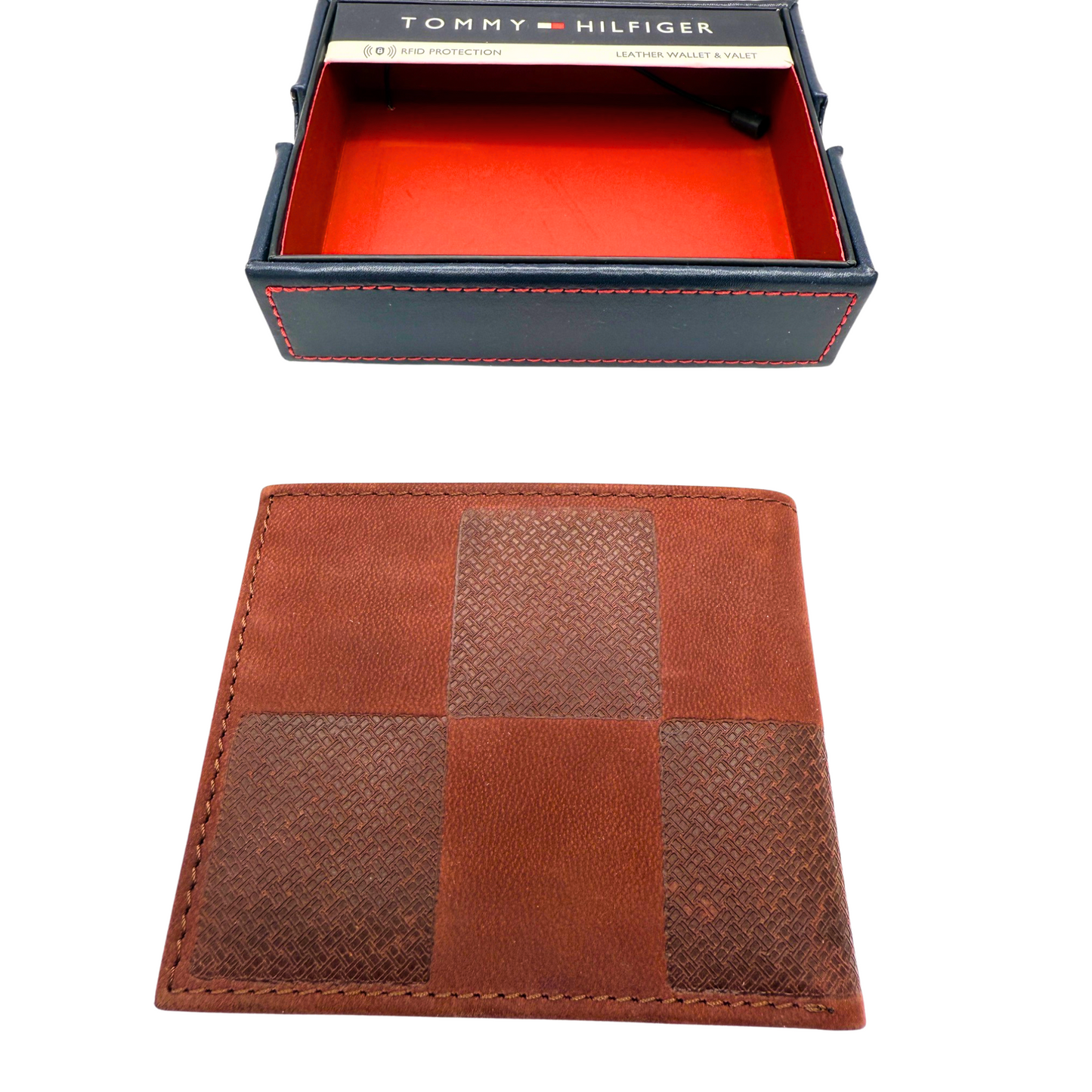 Tommy Hilfiger Wallet for Men - Men's Wallet - Burgundy - Calf Leather