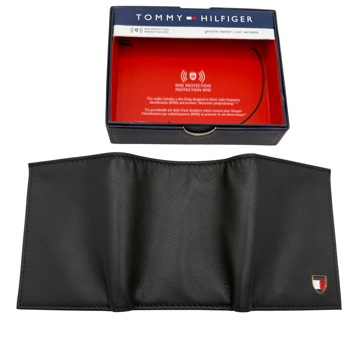 Tommy Hilfiger Trifold Wallet for Men - Black - RFID Protection