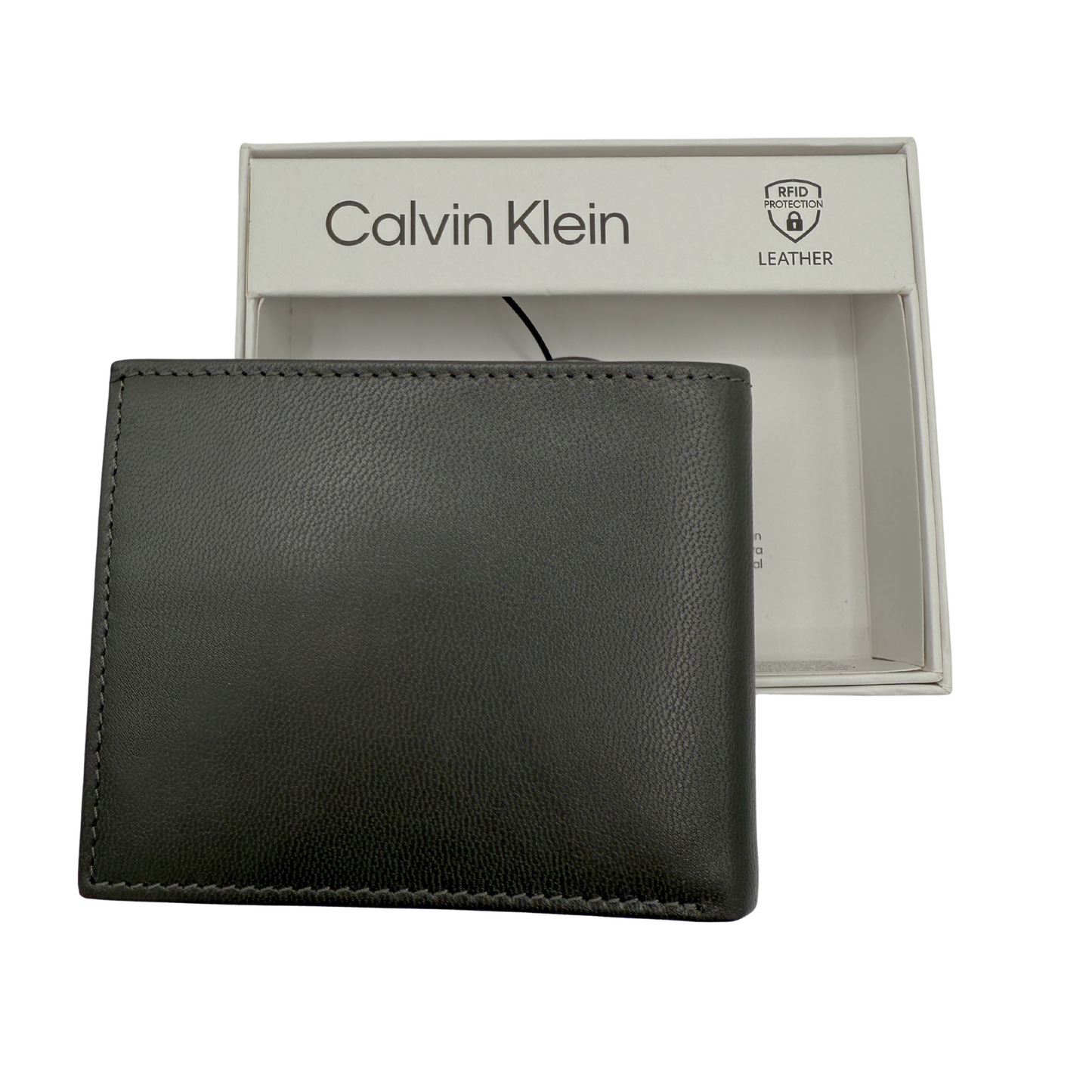 Calvin Klein Wallet for Men - Grey - RFID Protection - Leather