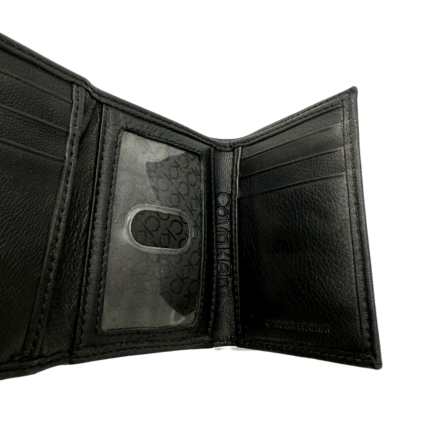 Calvin Klein Trifold Wallet for Men Black Calf Leather RRP£70 RFID Protection