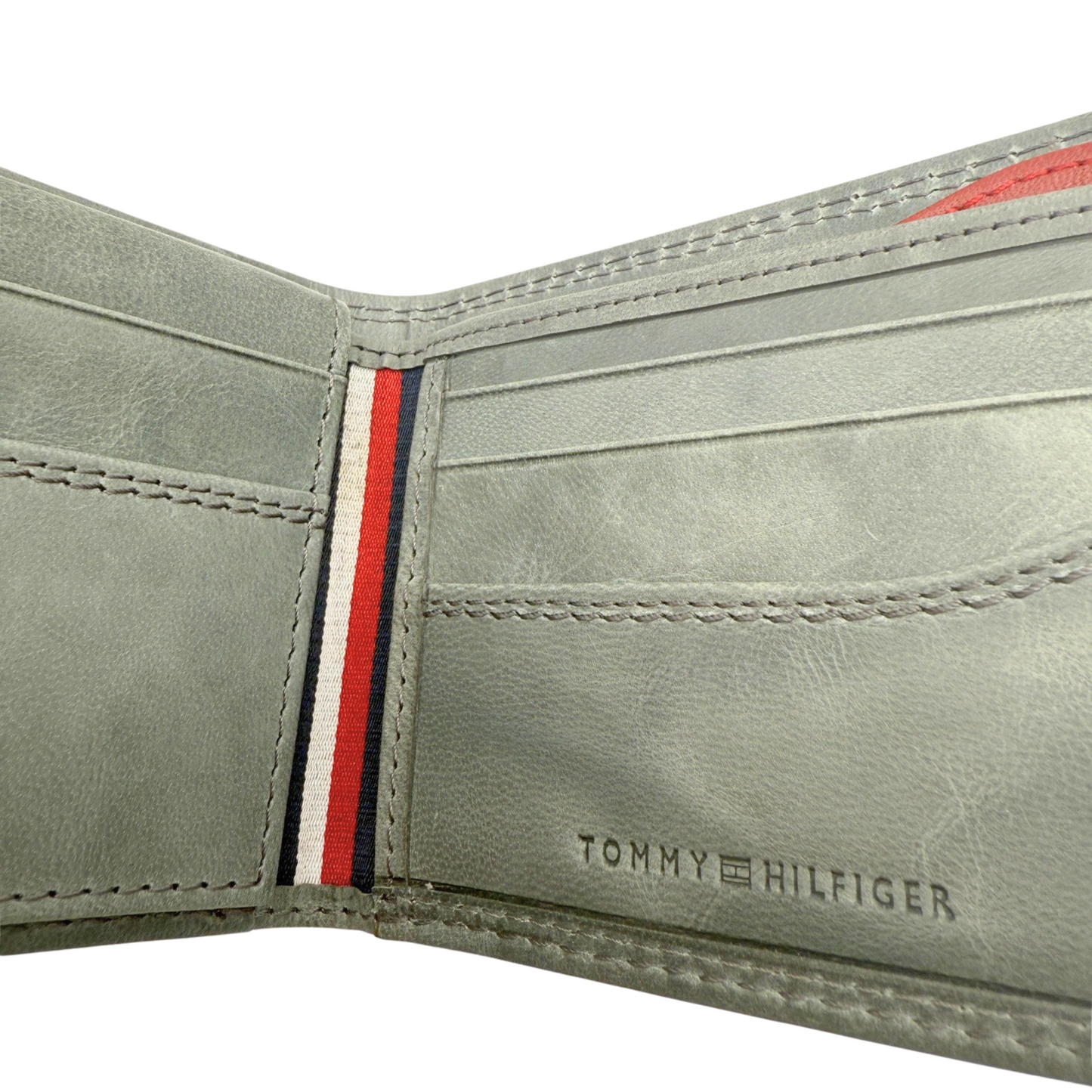 Tommy Hilfiger Wallet for Men - Men's Wallet - Grey - Calf Leather