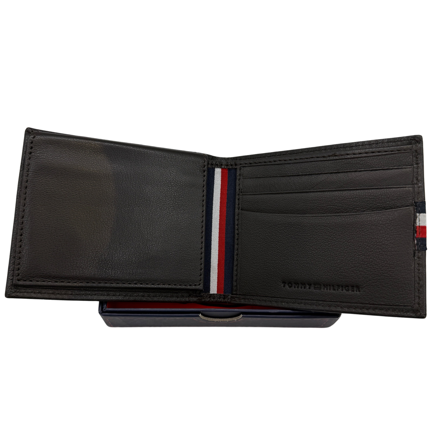 Tommy Hilfiger Bifold Wallet for Men - RFID Protection - Dark Brown