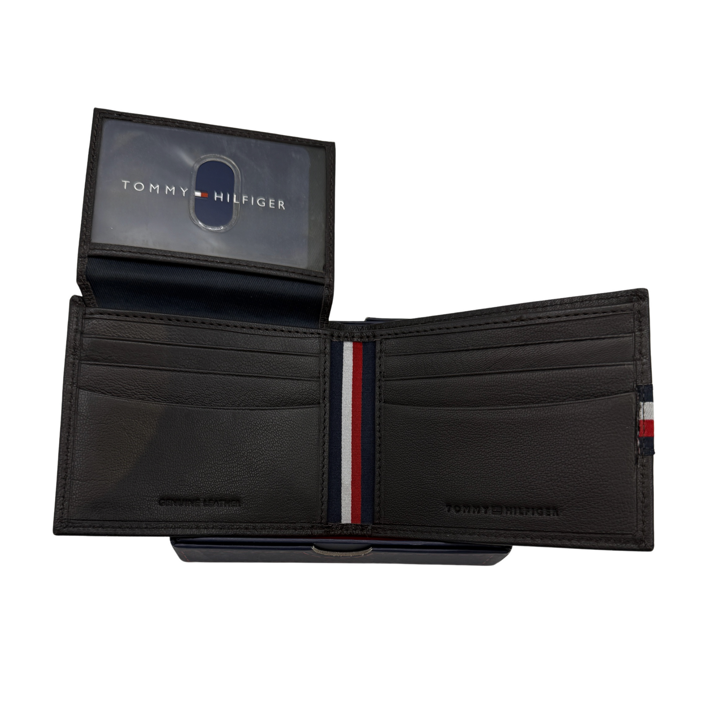 Tommy Hilfiger Bifold Wallet for Men - RFID Protection - Dark Brown