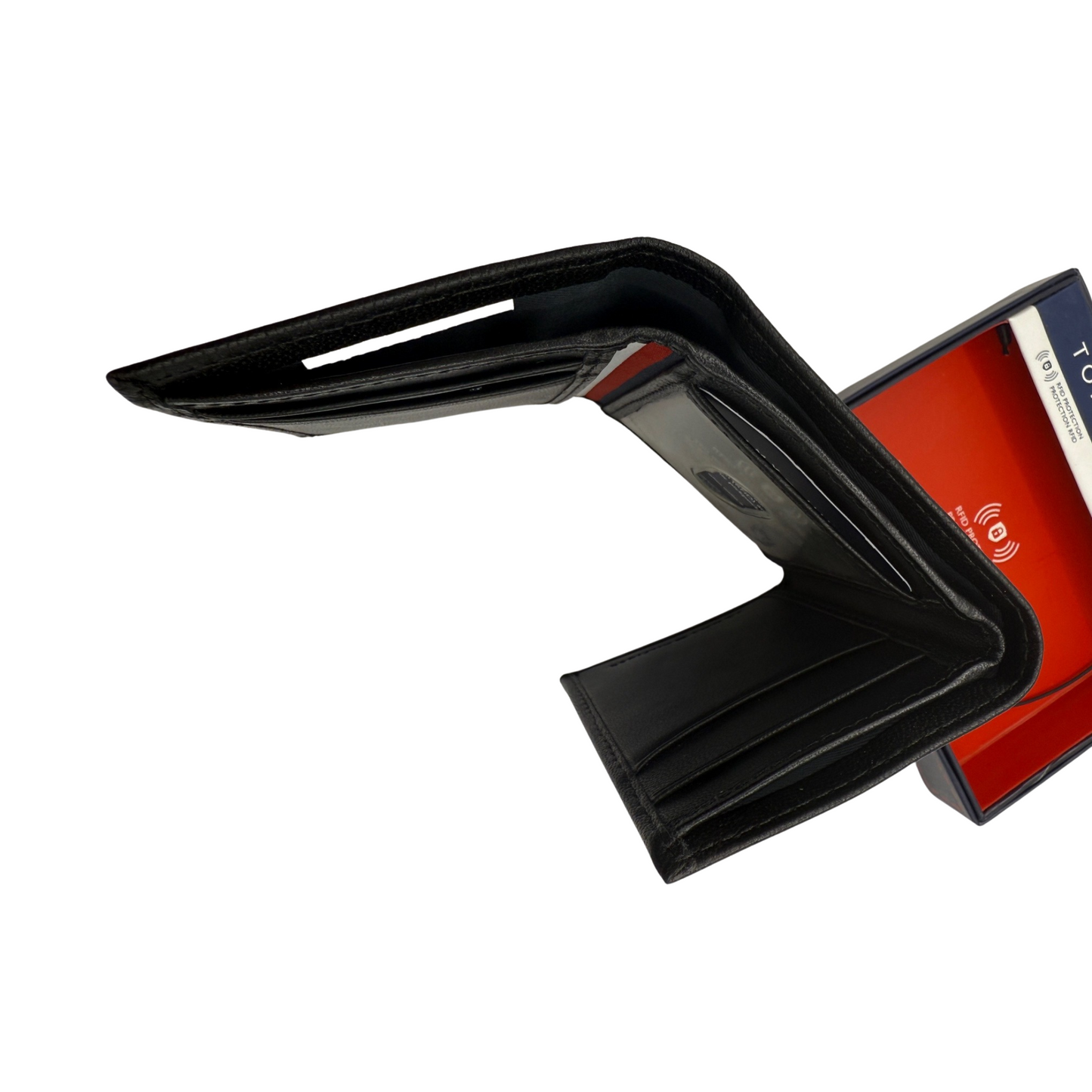Tommy Hilfiger Trifold Wallet for Men - Black - RFID Protection