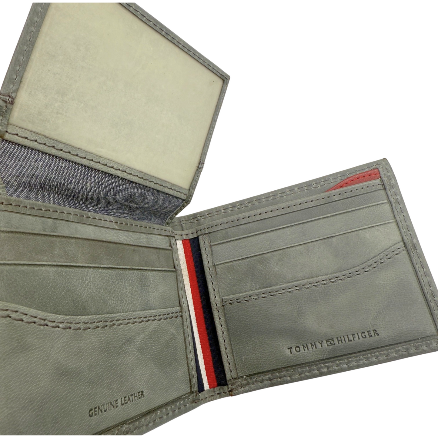 Tommy Hilfiger Wallet for Men - Men's Wallet - Grey - Calf Leather