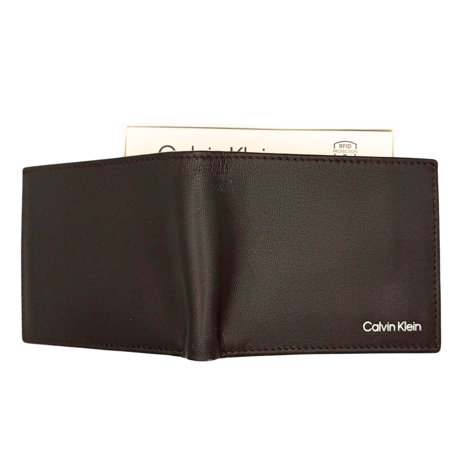 Calvin Klein Bifold Wallet for Men - Dark Brown - RFID Protection