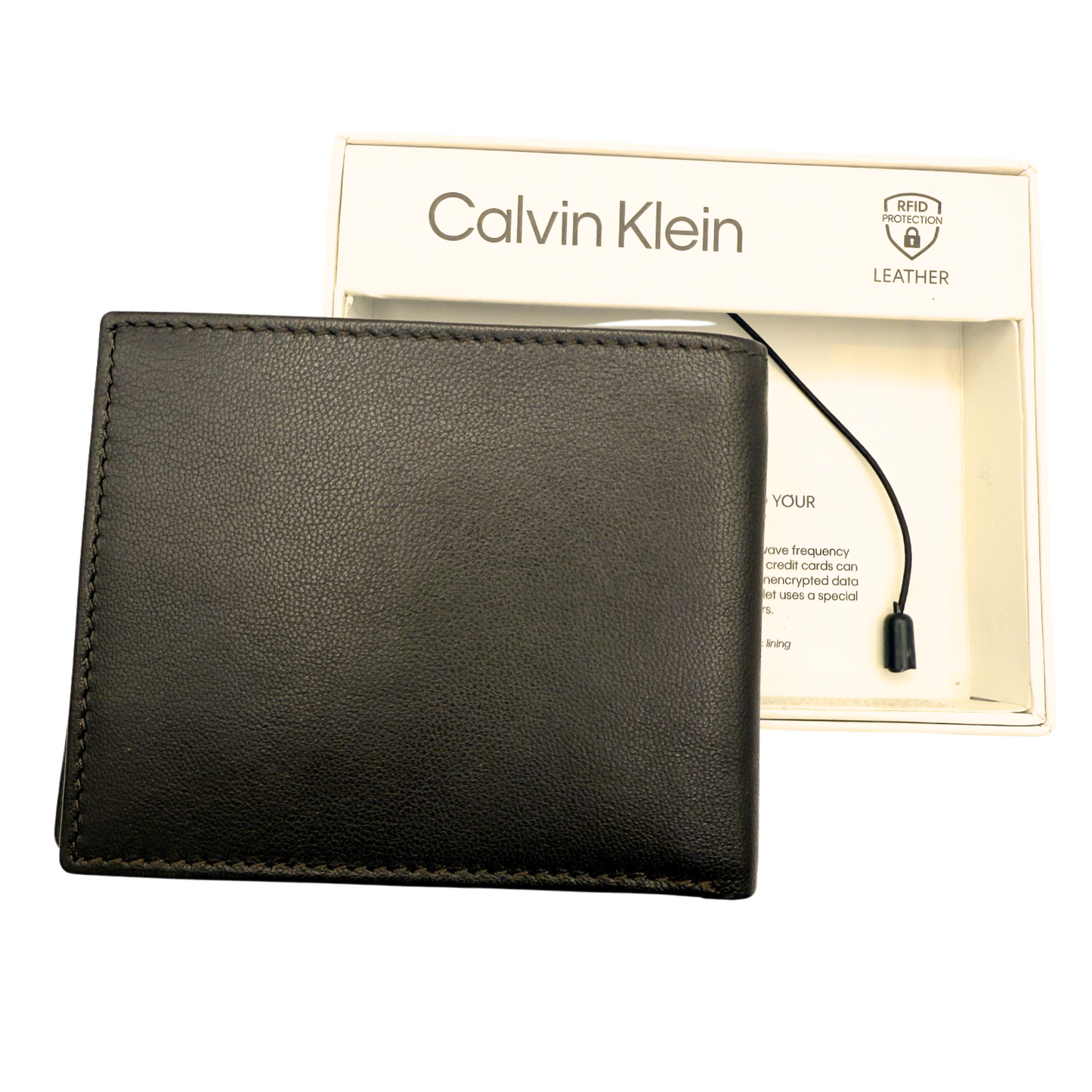 Calvin Klein Bifold Wallet for Men - Dark Brown - RFID Protection