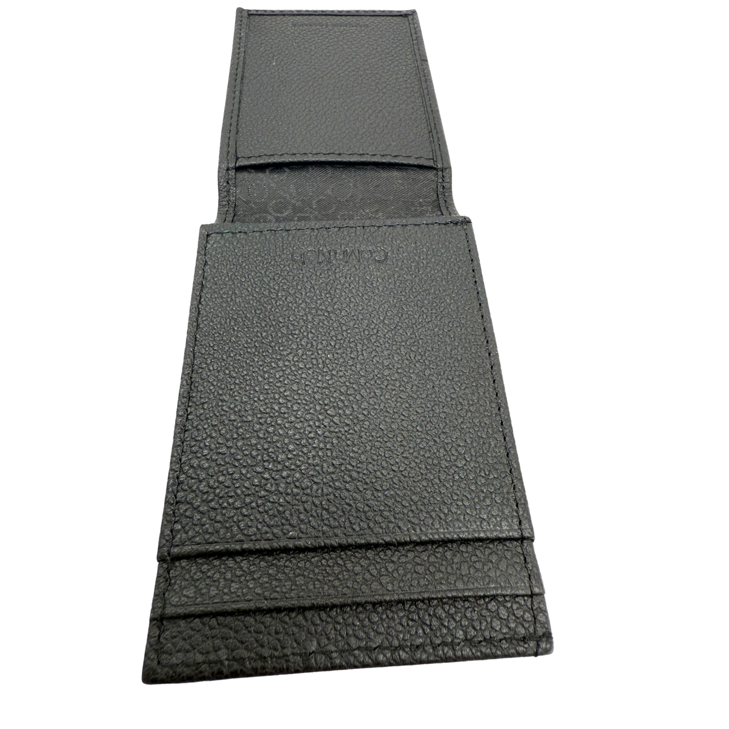 NEW Calvin Klein Slim Profile Black Leather RFID Wallet with Magnetic Billfold