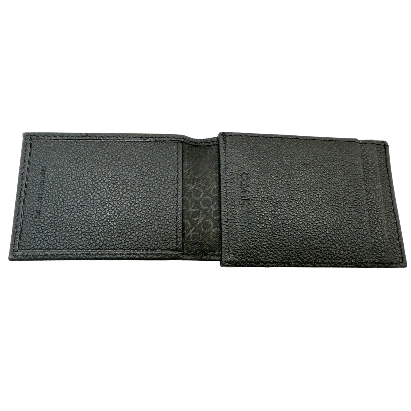 NEW Calvin Klein Slim Profile Black Leather RFID Wallet with Magnetic Billfold