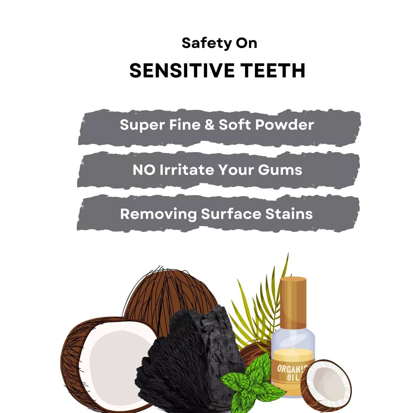Organic Teeth Whitening Powder - Enamel Safe Teeth Whitening, Freshens Breath - Suitable For All Type Teeth - 50 gm