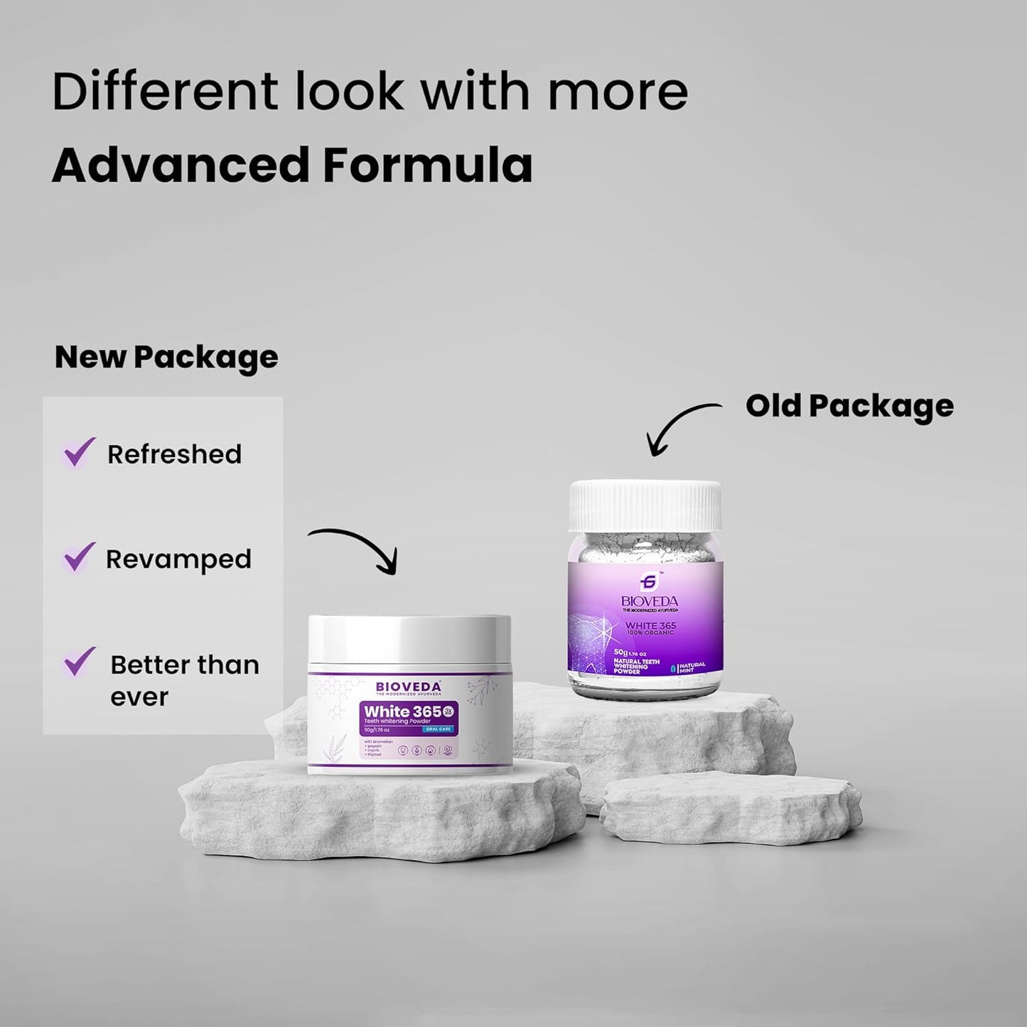 Ayurvedic Teeth Whitening Powder - Added Enzymes and Probiotics | Mint | Fights 7 Dental Problems - 50 g