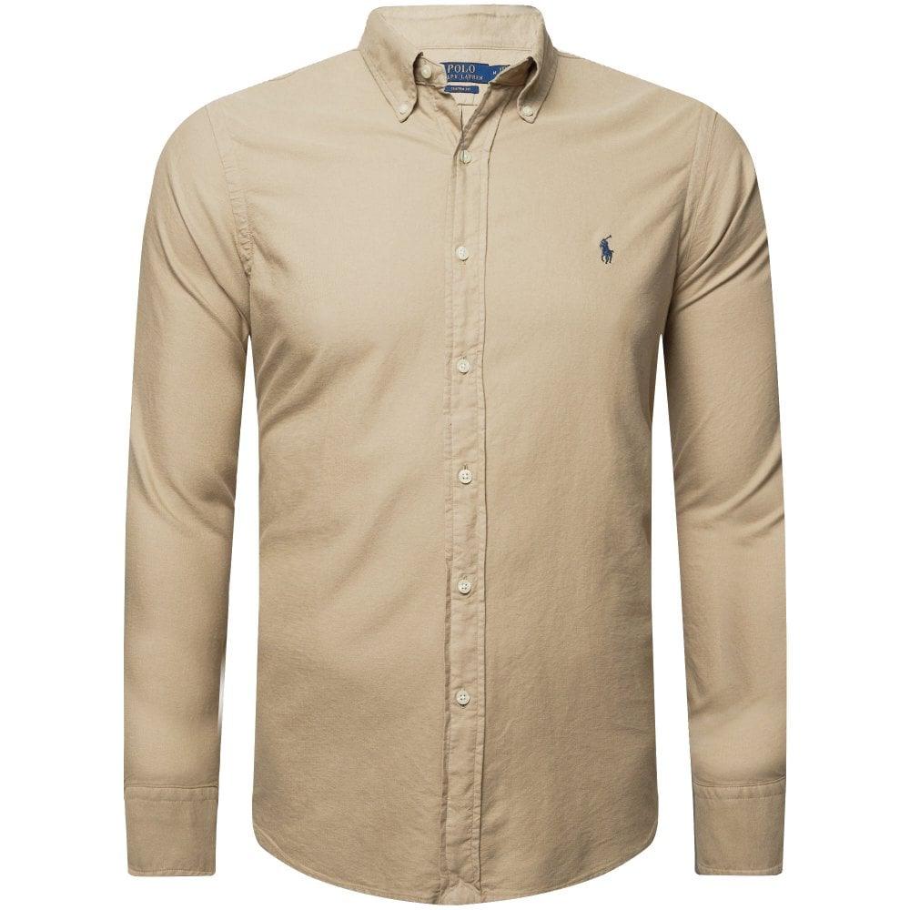 Ralph Lauren Custom Fit Tan Oxford Shirt for Men - RRP£120 - Almostnewcloset.com