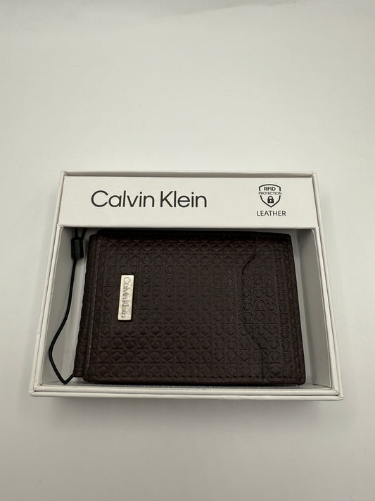 Calvin Klein Magnetic Card Holder Money Clip Brown RRP75