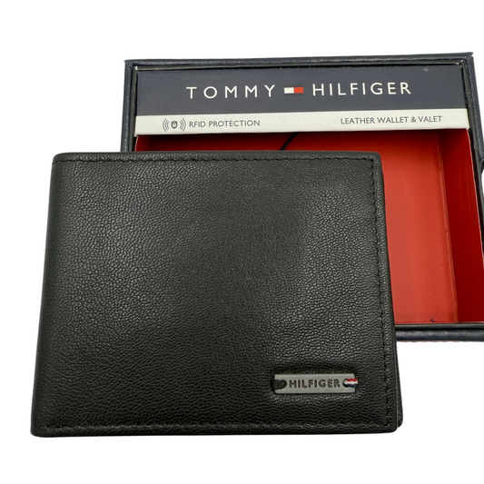 Tommy Hilfiger Bifold Wallet for Men Black Leather Wallet