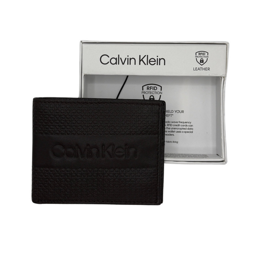 Calvin Klein Bifold Wallet for Men - Dark Brown  - RFID Protection
