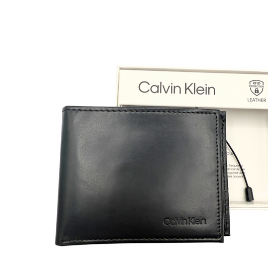 Calvin Klein Bifold Wallet For Men - Smooth Black Colour - RFID Protection RRP £70