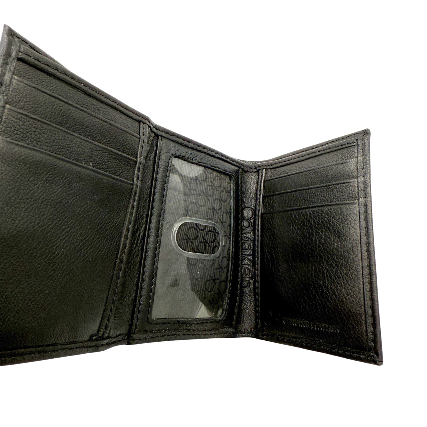 Calvin Klein Trifold Wallet for Men Black Calf Leather RRP£70 RFID Protection