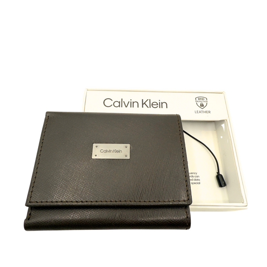 Calvin Klein Trifold Wallet for Men Women - Brown - RFID Protection