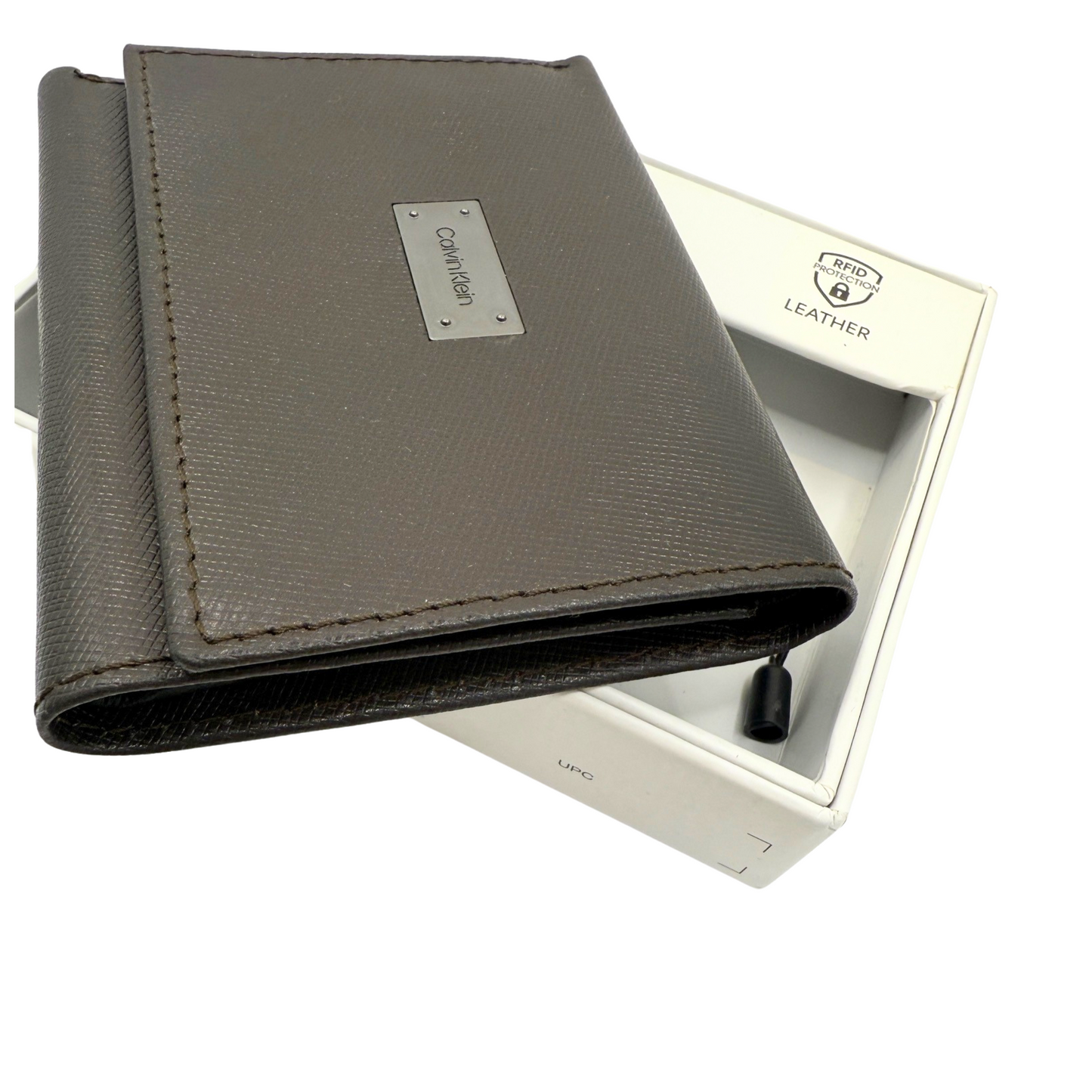 Calvin Klein Trifold Wallet for Men Women - Brown - RFID Protection