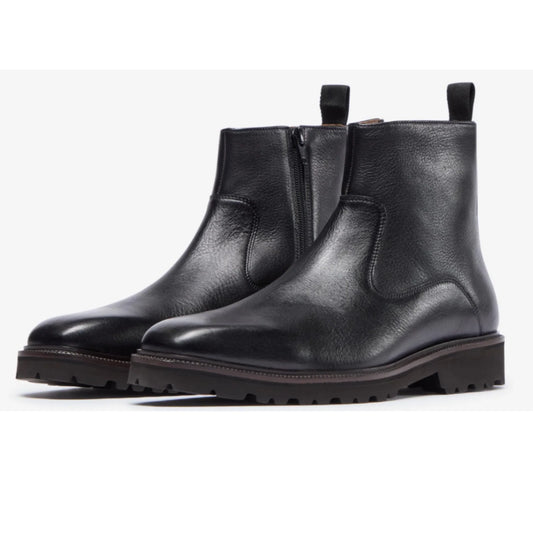 Oliver Sweeney Swanley Black Milled Leather Zip Boots RRP £199 UK 10