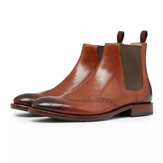 Oliver Sweeney Portrush Antiqued Tan Leather Chelsea Boots RRP £199 UK 9
